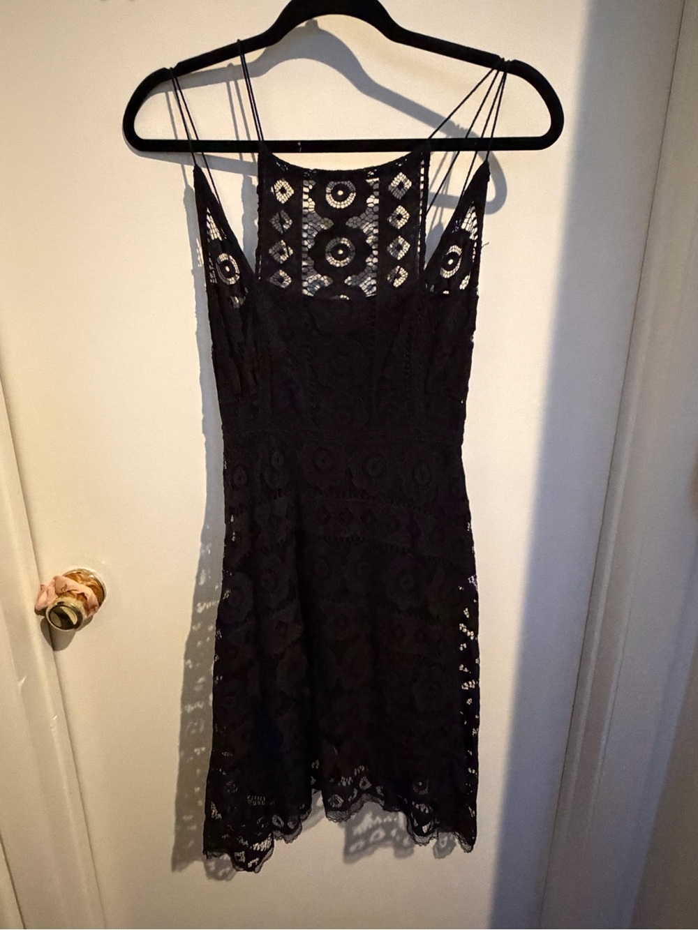 Black Lace Spaghetti-Strap Dress - free people